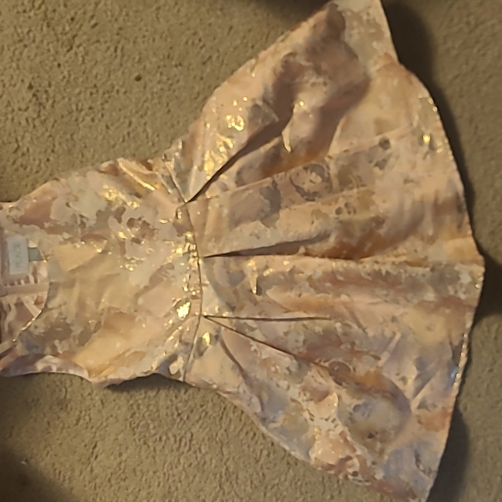 Peach and gold formal toddler dress